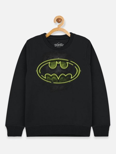 

Kids Ville Boys Black Batman Printed Sweatshirt