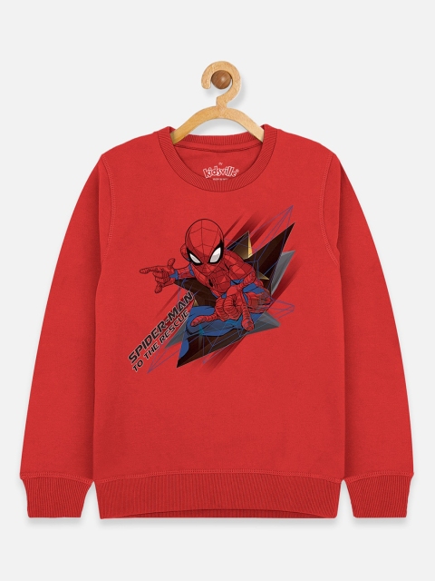 

Kids Ville Boys Red Spiderman Printed Sweatshirt