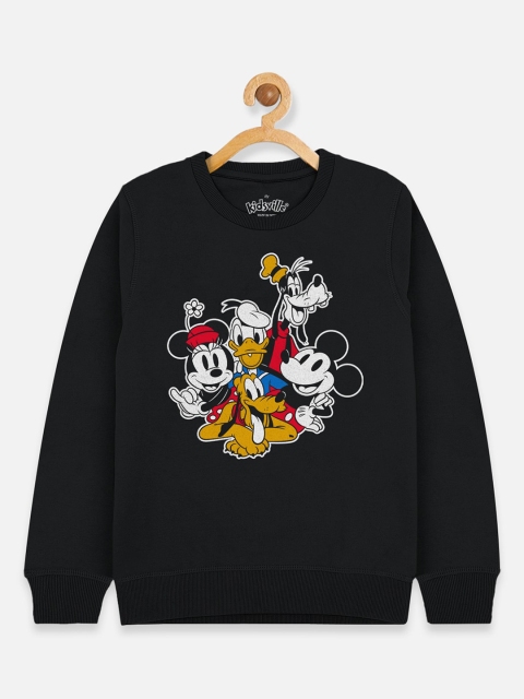 

Kids Ville Mickey & Friends Boys Black Printed Sweatshirt