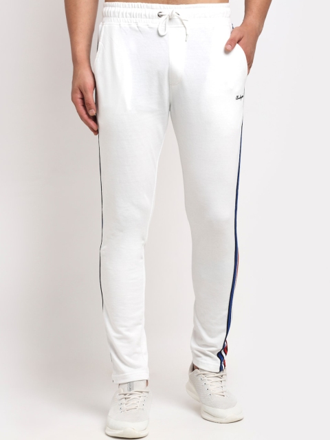 

Club York Men White Solid Straight-Fit Cotton Track Pants