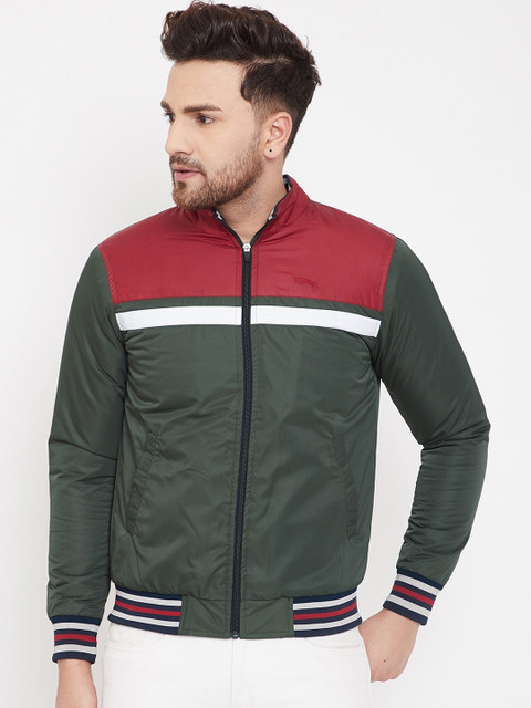 

JUMP USA Men Red Colourblocked Puffer Jacket