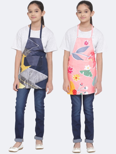 

KLOTTHE Kids Pack of 2 Printed Aprons, Peach