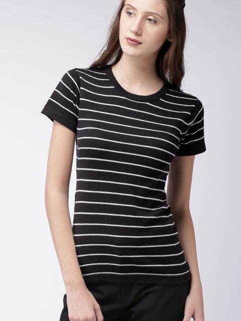 

Ms.Taken Women Black Self-design Regular Top
