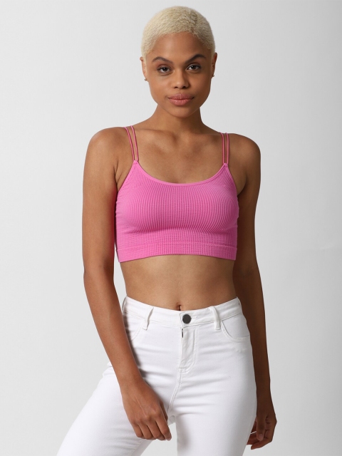 

FOREVER 21 Pink Solid Non Padded Full Coverage T-shirt Bra