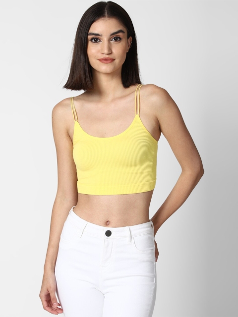 

FOREVER 21 Yellow Ribbed Seamless T-shirt Bras