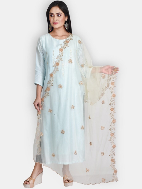 

Sanwara Beige & Peach-Coloured Embroidered Dupatta with Zari