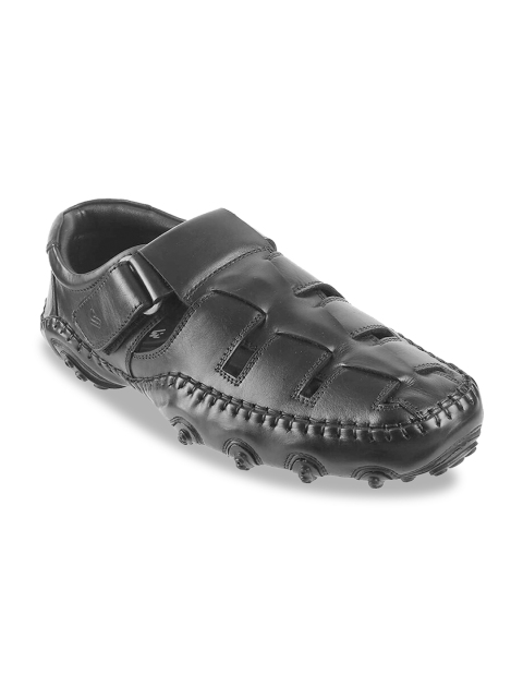 

DAVINCHI Men Black Solid Fishermen Sandals