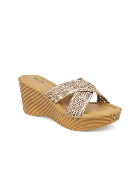 

Inc 5 Women Gold-Toned Woven Design Wedges
