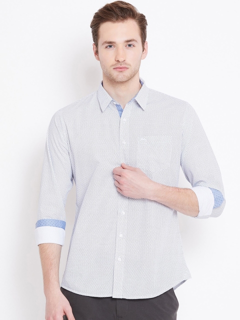 

JUMP USA Men White Opaque Printed Cotton Casual Shirt