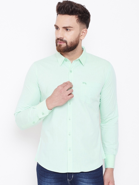 

JUMP USA Men Green Solid Regular Fit Opaque Casual Shirt
