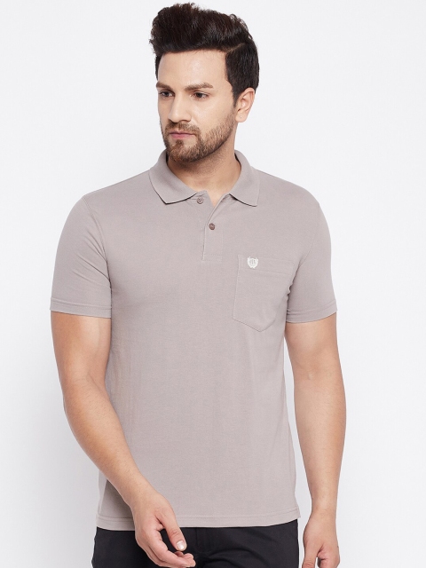 

Duke Men Beige Polo Collar Pockets T-shirt