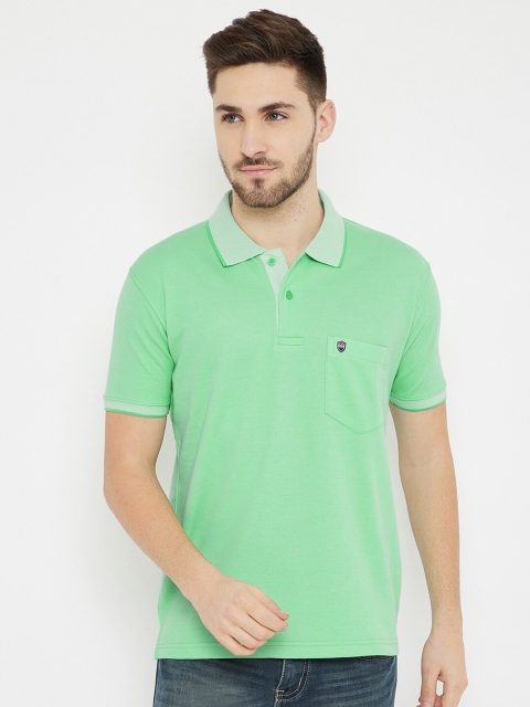 

Duke Men Green Polo Collar T-shirt