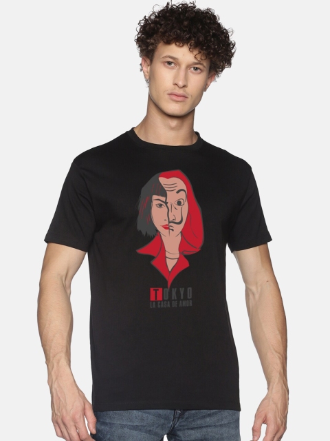 

MASH UNLIMITED Men Black Printed Slim Fit T-shirt