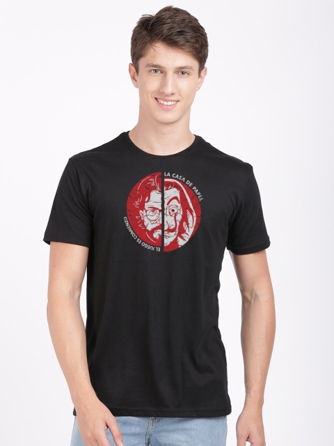 

MASH UNLIMITED Men Black & Red Graphic Printed Slim Fit T-shirt