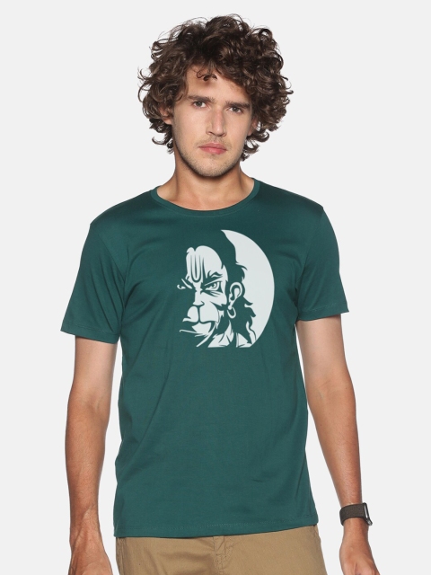

MASH UNLIMITED Men Green Printed Slim Fit T-shirt