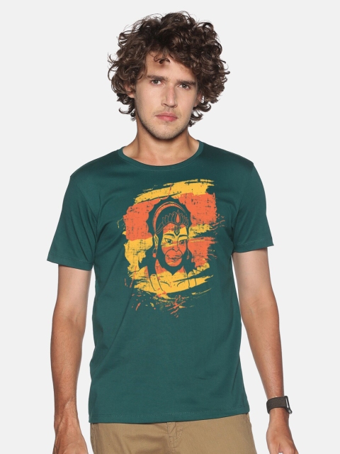 

MASH UNLIMITED Men Green Printed Slim Fit T-shirt