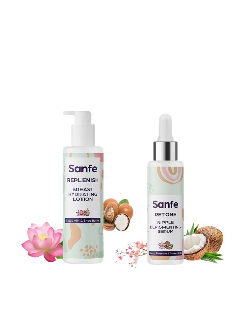 

Sanfe Replenish Breast Hydrating Lotion & Nipple Depigmenting Serum For Moms, Coral