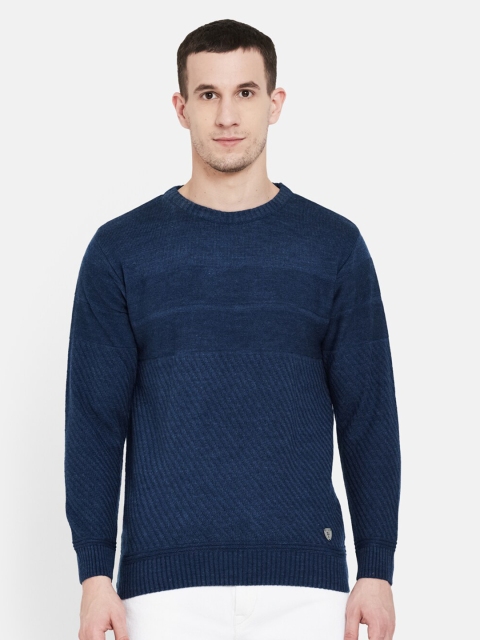

Duke Men Blue Solid Full Sleeve Pullover