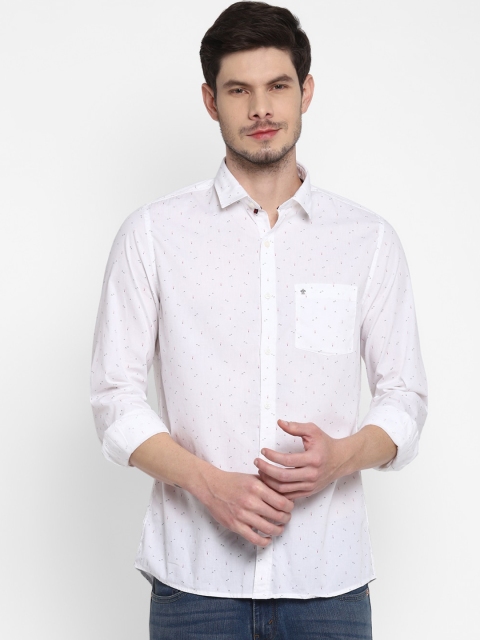 

Turtle Men White Slim Fit Opaque Printed Casual Shirt