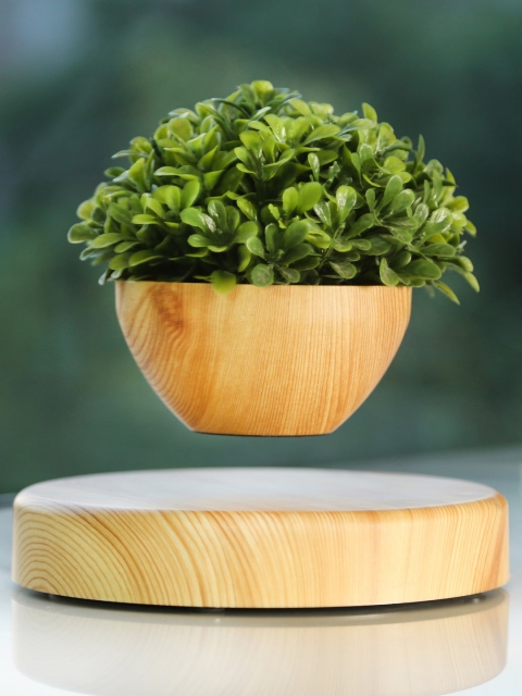 

Bigsmall Brown Levitating Indoor Planter, Camel brown