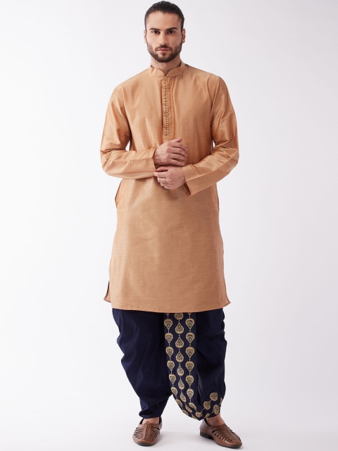 

VASTRAMAY Men Rose Gold Kurta with Dhoti Pants