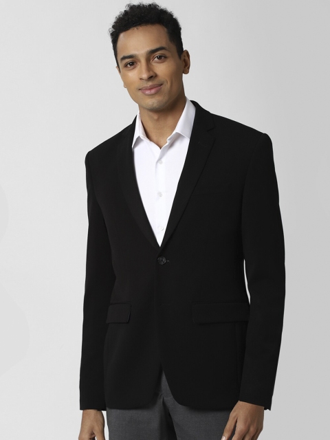 

Peter England Elite Men Black Solid Slim-Fit Single-Breasted Formal Blazer