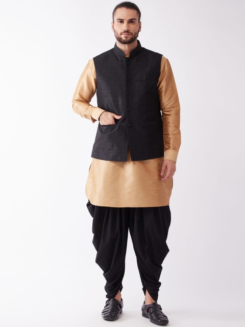 

VASTRAMAY Men Rose Gold Layered Kurta with Patiala