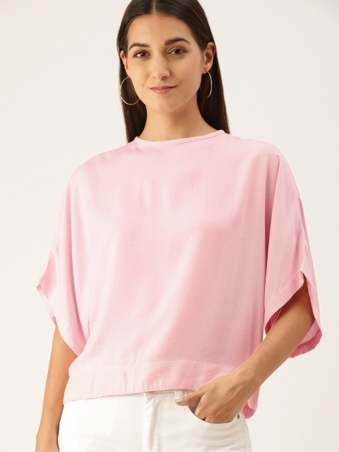 

CHANGE CONSTANT Pink Boxy Crop Top