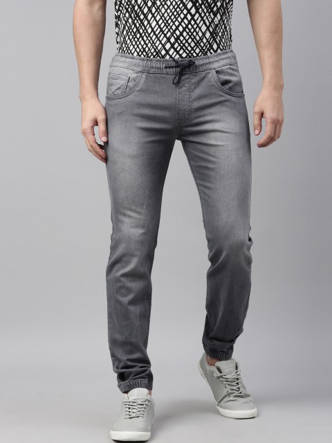 

Chennis Men Grey Slim Fit Low Distress Light Fade Stretchable Jogger Jeans