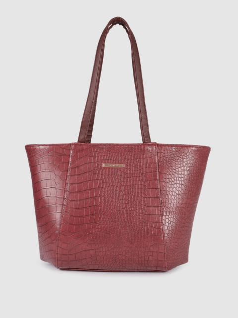

Caprese Red Textured Structured Shoulder Bag