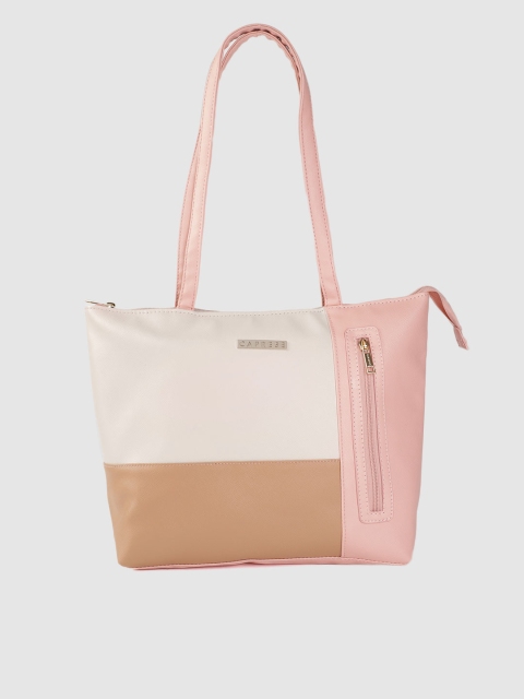 

Caprese White & Camel Brown Colourblocked Shoulder Bag