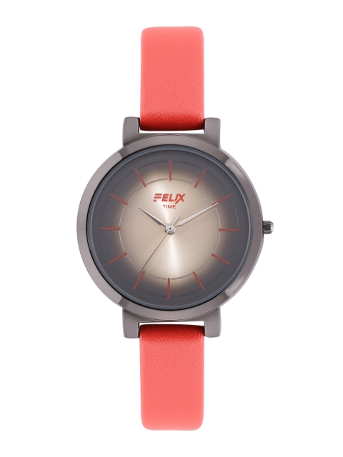 

FELIX Women Beige & Red Leather Analogue Watch F90130LRE