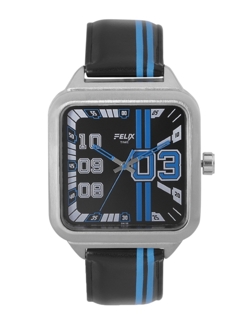 

FELIX Men Black Printed Dial & Black Leather Straps Analogue Watch F299GBLB