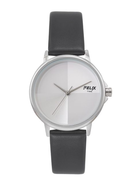 

FELIX Women White Dial & Black Leather Strap Analogue Watch F90172LWH