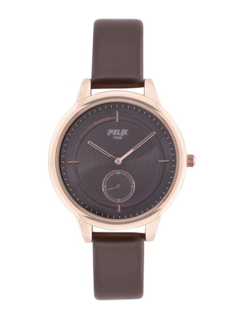 

FELIX Women Brown Textured Leather Analogue Watch F90160LCO