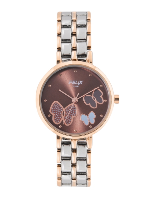 

FELIX Women Brown Dial & Stainless Steel Bracelet Style Analogue Watch F90529LSCBR