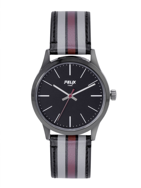 

FELIX Men Black Dial & Grey Leather Straps Analogue Watch F902GBKBK