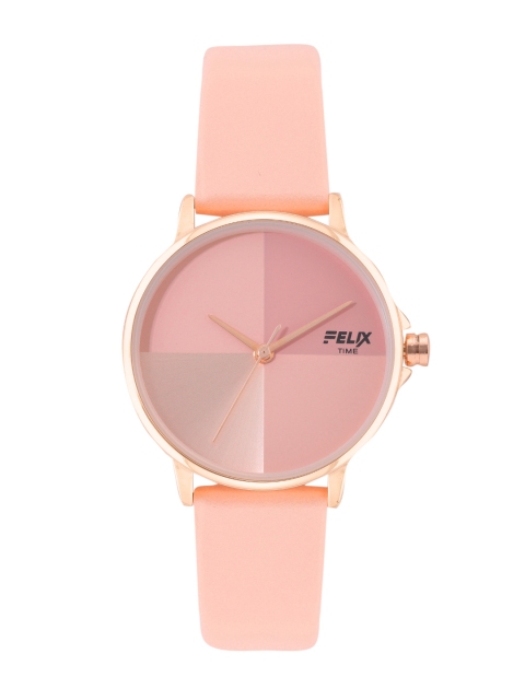 

FELIX Women Pink Dial & Leather Strap Analogue Watch F90172LPI