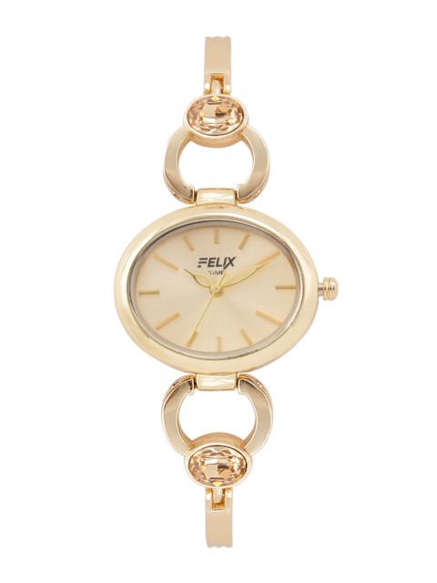

FELIX Women Gold-Toned Embellished Bracelet Style Analogue Watch F90143LGL