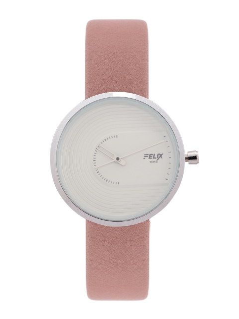

FELIX Men White Textured Dial & Pink Leather Straps Analogue Watch F90348GPI