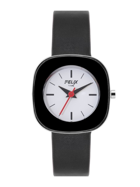 

FELIX Women White Dial & Black Leather Analogue Watch F90201LWH