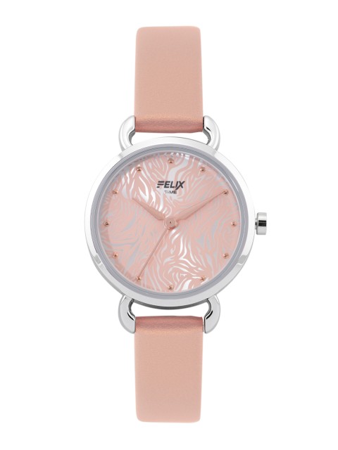 

FELIX Women Dusty Pink Embellished Leather Analogue Watch F90547LBR