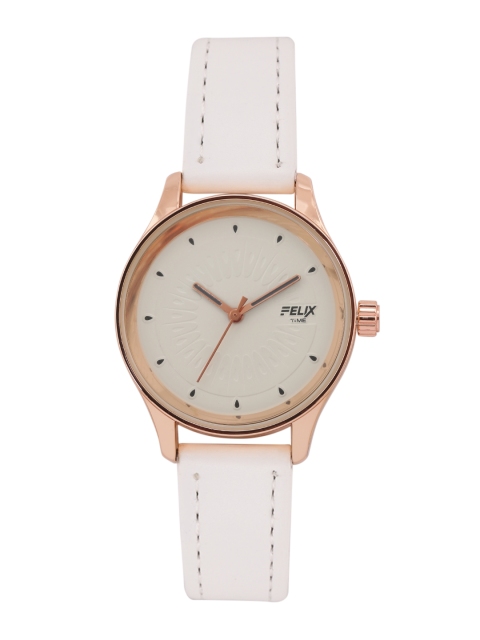 

FELIX Women White Patterned Dial & White Leather Straps Analogue Watch F90521BLWCO