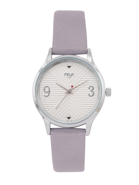 

FELIX Women White & Purple Leather Analogue Watch F9061LGY