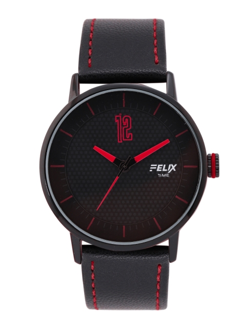 

FELIX Men Black & Red Leather Analogue Watch F3224GBRE