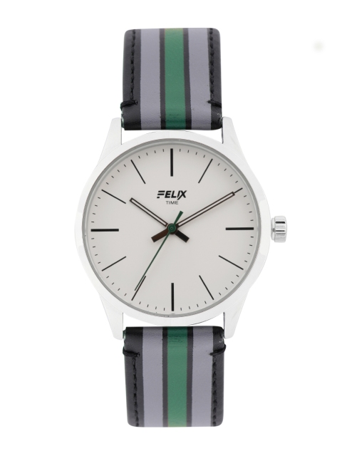 

FELIX Men White & Black Leather Analogue Watch F902GDGW