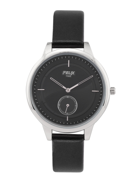 

FELIX Women Black Textured Leather Analogue Watch F90160LBK