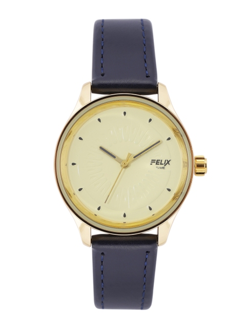 

FELIX Women Yellow & Blue Leather Straps Analogue Watch F90521BLGL