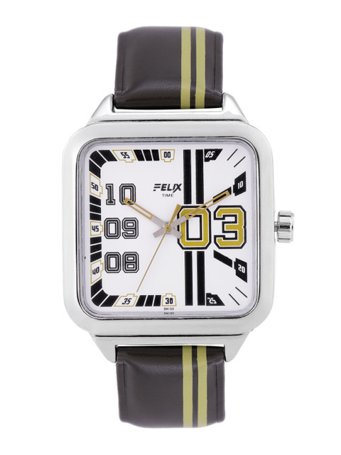 

FELIX Men Multicoloured Printed Dial & Multicoloured Leather Straps Analogue Watch, White