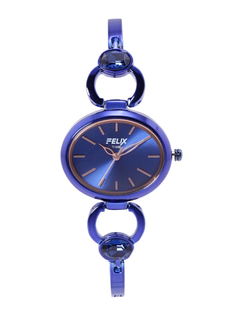 

FELIX Women Blue Dial & Bracelet Style Straps Analogue Watch F90143LPL, Navy blue